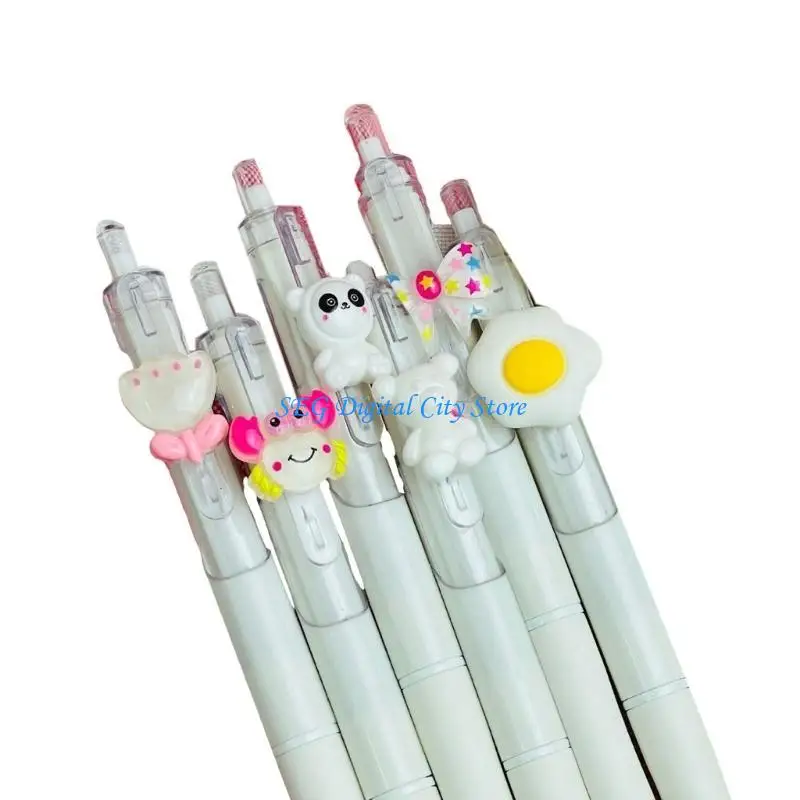 U75B 6 قطع قلم جل قابل للسحب 0.5 ملم قلم جل مريح للكتابة للمكتب