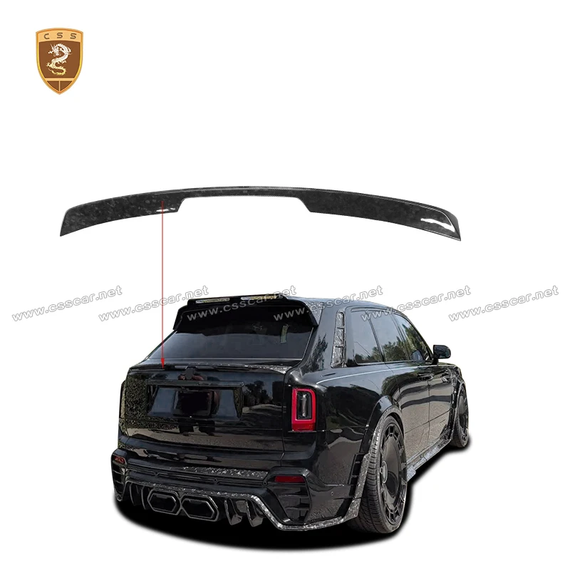 High Quality Forged Dry Carbon Rear Truck Middle Wing Spolier Racing Lid For Rolls-Royce Cullinan MSY Car Tail Roof Wing Bodykit