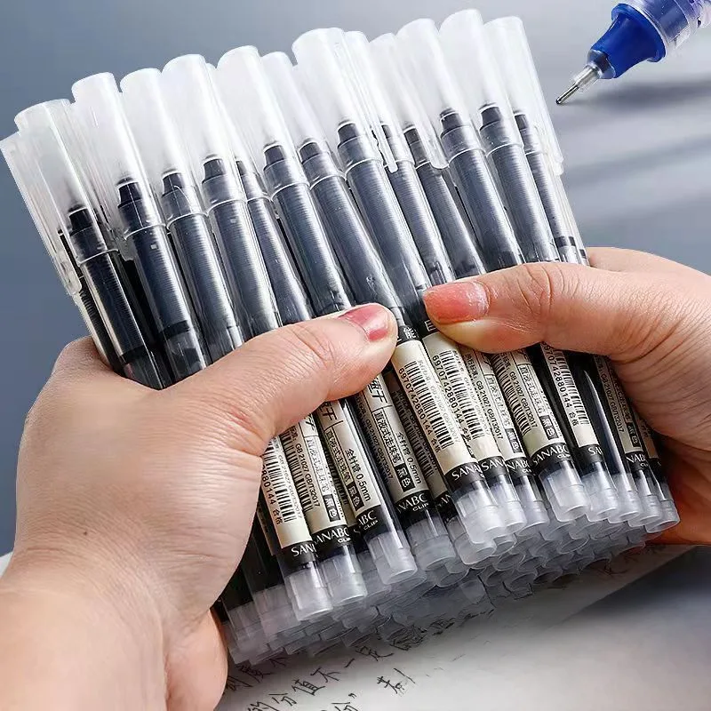 Direct Liquid Ball Pen 0.5mm Gel Pen Quick-drying Pen for Students Carbon Pen Water-based Direct Liquid Pen Signature Pen