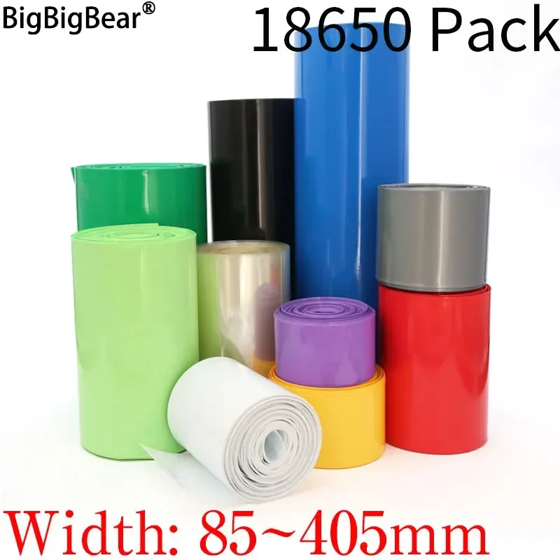 Width 85mm ~ 400mm 18650 Lip Battery PVC Heat Shrink Tube Pack Dia 55 - 258 mm Insulated Film Wrap lithium Case Cable Sleeve