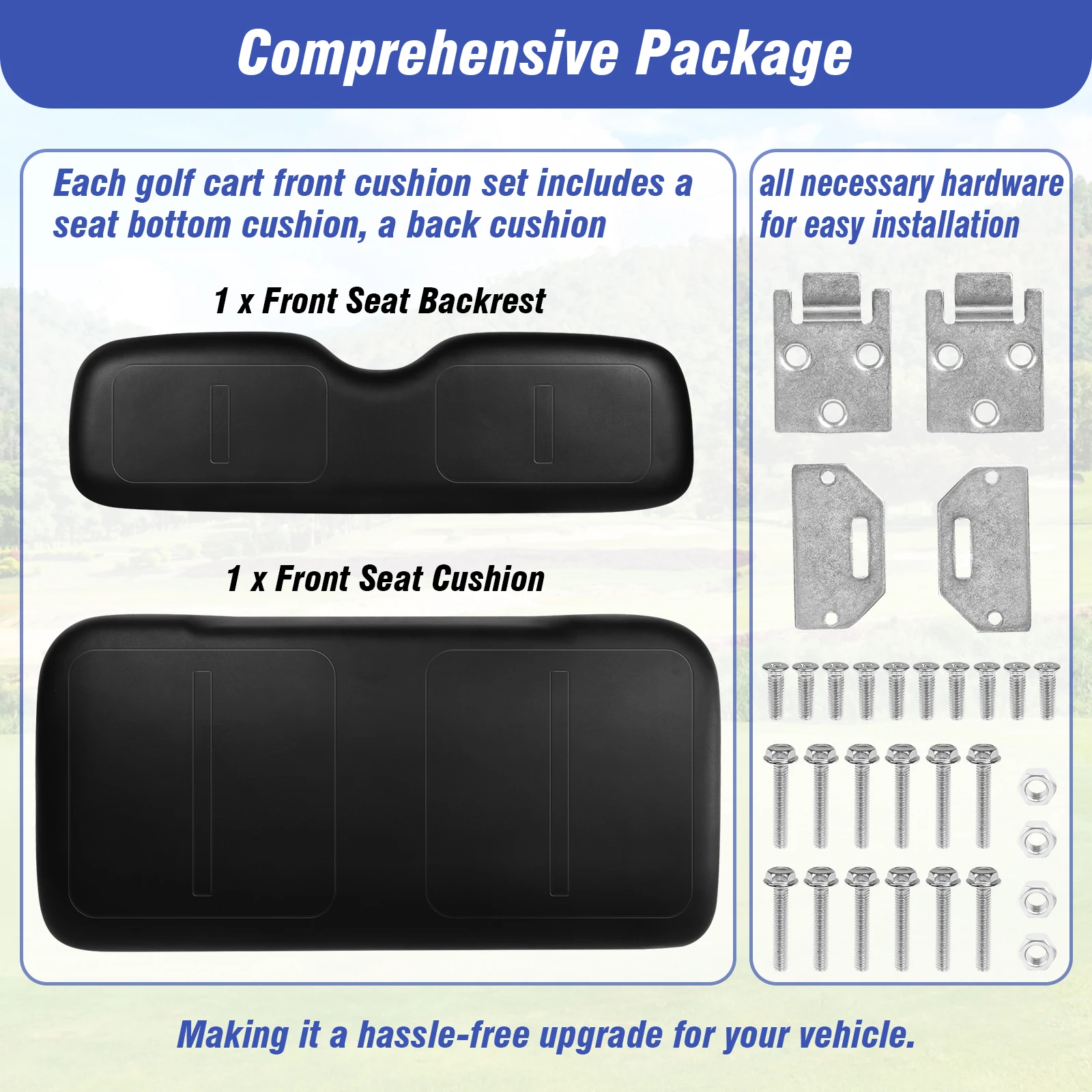 

Front Seat Back and Seat Bottom Cushion Assembly Golf Cart Front Seat Bottom Replacement Assembly for EZGO Medalist TXT 94-13