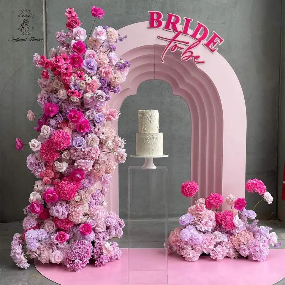 

Elegant Silk Artificial Wedding Floral Arch Wall Background Decor-Eco-Friendly & Durable