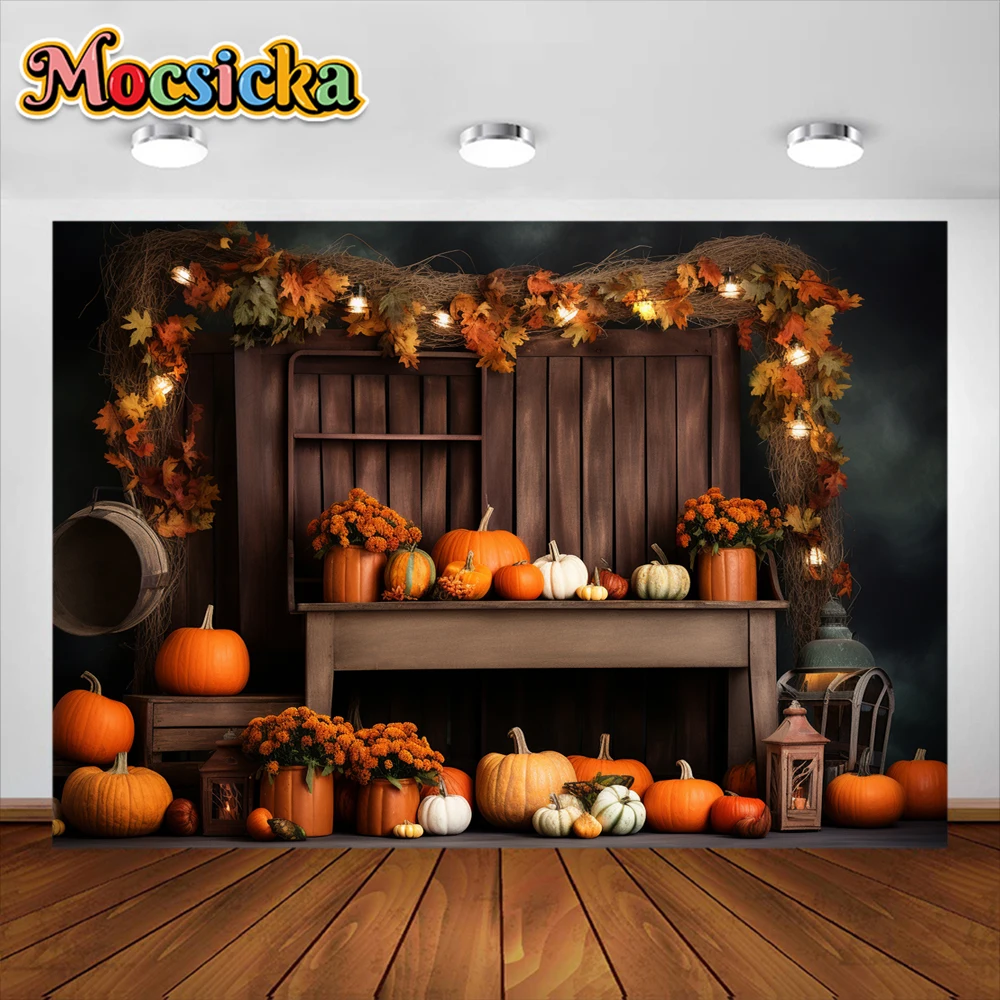 모시카 호박 배경 어린이 사진 소품, 성인 어린이 생일 케이크 스매시 포토콜 소품, 가을 배경