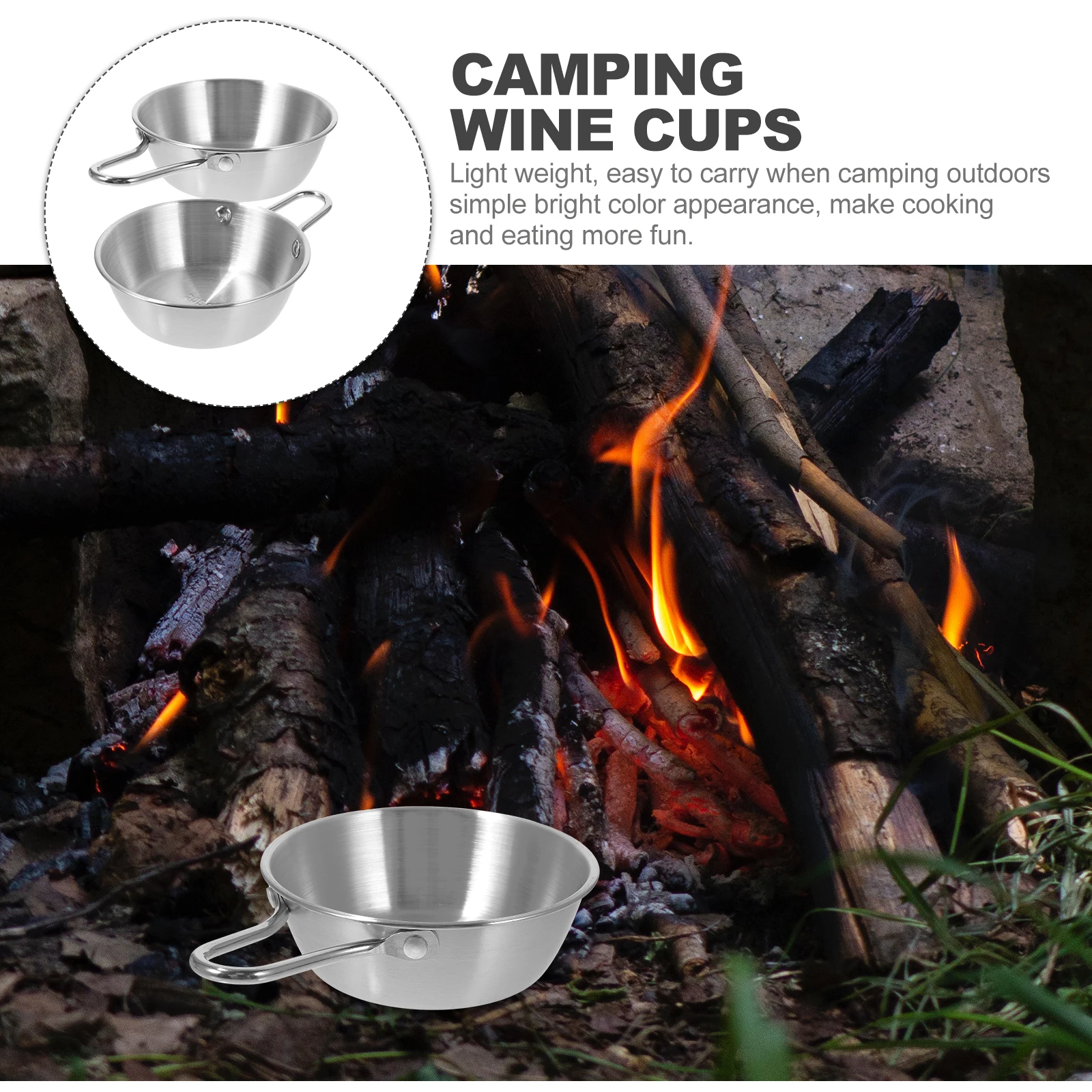 

2pcs Stainless Steel 304 Bowls Camping Lightweight Durable Rice Soup Korean Outdoor Picnic Food Container