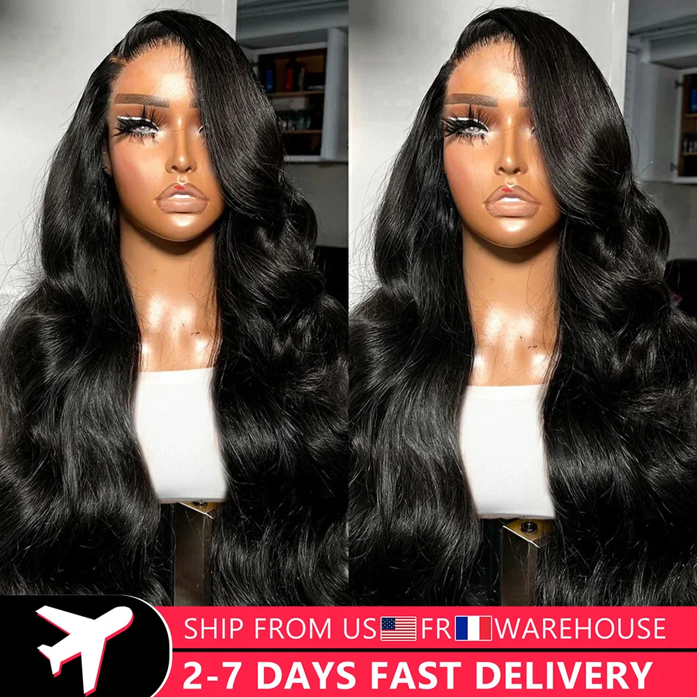 Body Wave Human Hair Pruiken 360 Lace Front Pruik 13X6 Transparant Lace Frontale Pruik Peruvian Lang Nat En Golvend Lijmloos Pruik Promotie