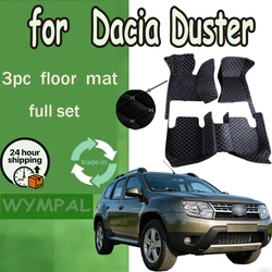 LUXURY Custom Made Leather Car Floor Mats For Dacia Duster 2010 2011 2012 2013 2014 2015 2017 Carpets Rugs Foot Pads Accessories