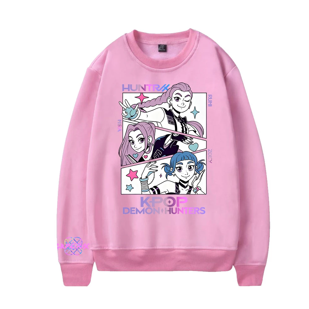 سويت شيرت شتوي بغطاء للرأس بأكمام طويلة مطبوع عليه Kpop Demon Hunters #3