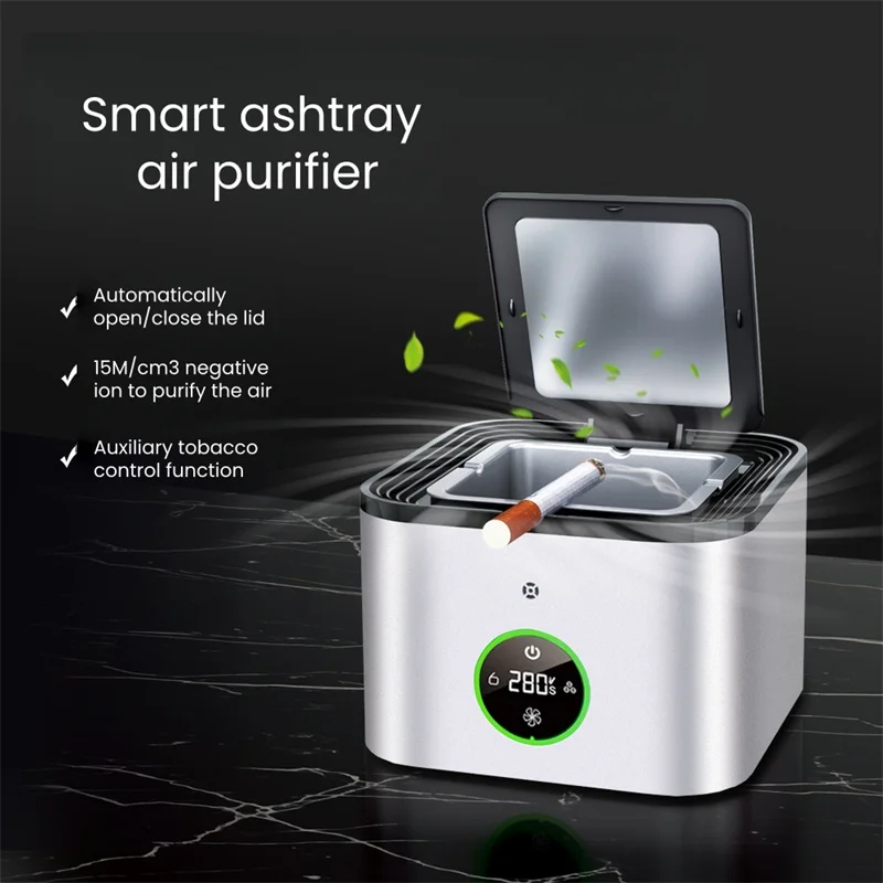 

Original Creative Ashtrays With Lid Anti-Smoke Anti Smell Smoke Absorber Luxury Trendy Smokeless Usb Automatic Air Purifier