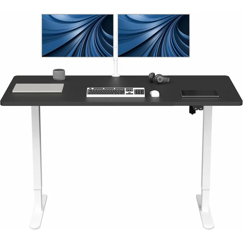 

60 x 30 Adjustable Height Stand Up Desk, Black Top, Home & Office Furniture Set