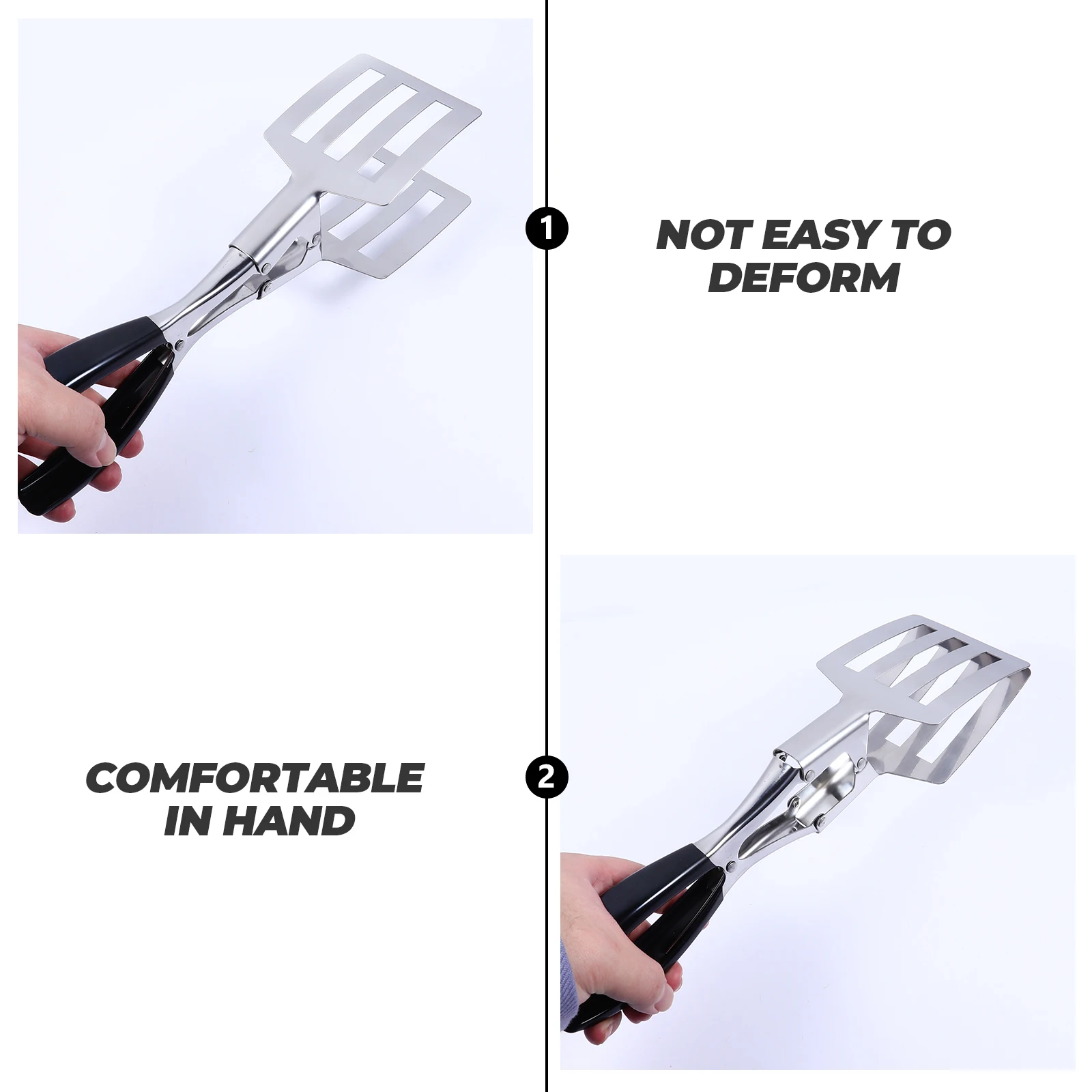 

Stainless Steel Barbecue Tongs Ergonomics Handle Anti Skid Clamping Heat Resistant Corrosion Resistant Kitchen Supplies