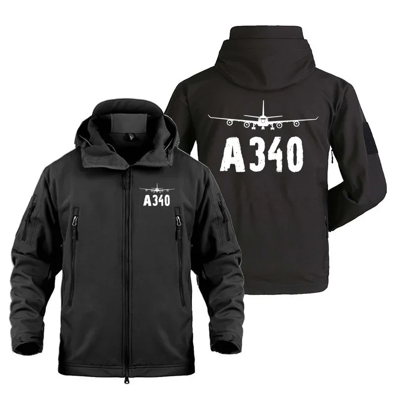 

Тактические авиационные пилоты из кожи акулы, флисовые теплые SoftShell A340, уличные военные мужские пальто с капюшоном, куртки