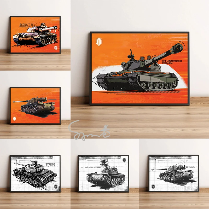 World of Tanks Poster Canvas Printing Gaming Tank Concepts Wall Art Picture World of Tanks Gaming Room Wall Decoration Game Gift