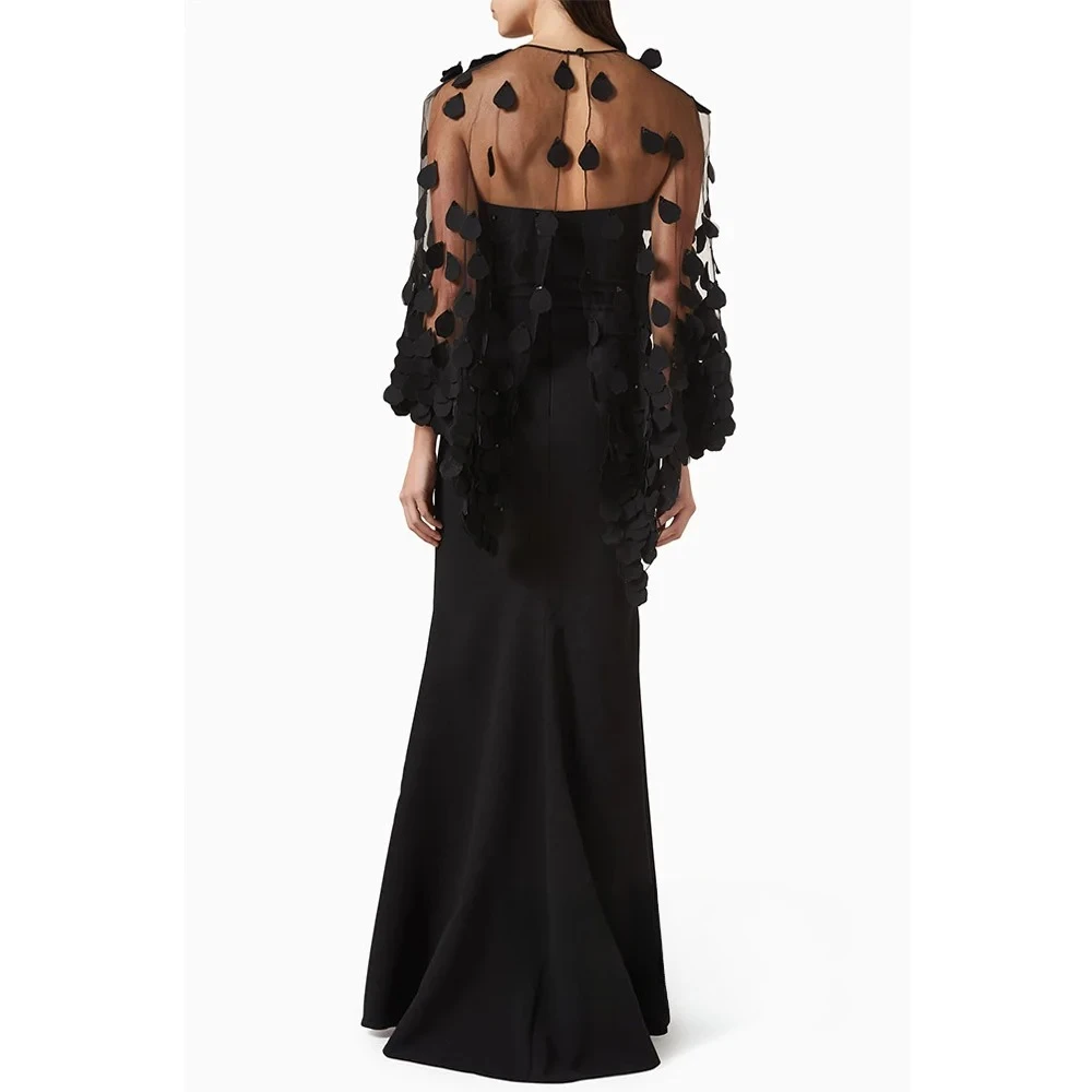 Abito da sera arabo saudita con mantella personalizzato senza spalline senza maniche con perline petali floreali abito lungo da ballo abiti da festa moda