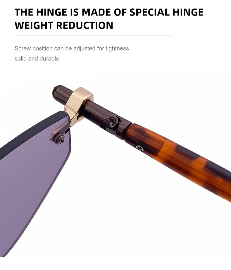Randlose Polygon-Sonnenbrille für Damen 2026 Luxusmarke Mode Retro Sonnenbrillen Punk Sechseckige Brillen für Damen UV400 Outdoor-Sonnenbrillen – Detail 10