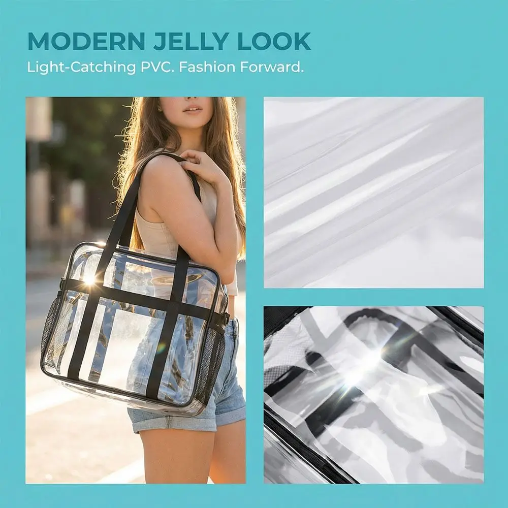 

Прозрачная сумка через плечо большой вместимости из водонепроницаемого ПВХ-материала, портативная легкая сумка для туалетных принадлежностей, пляжная сумка для плавания