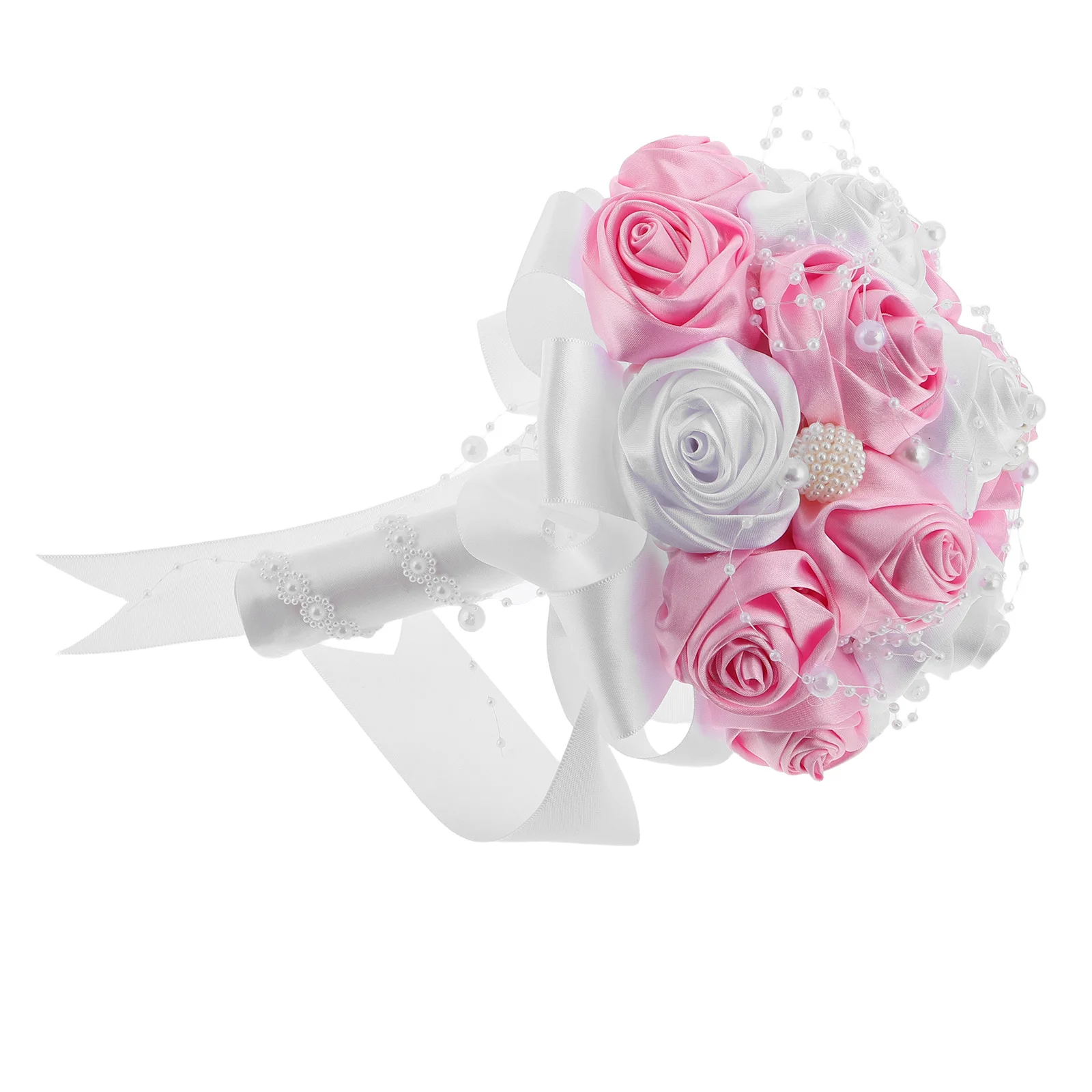 

Bridal Bouquet for Wedding Elegant Cloth Roses Artificial Floral Arrangement Soft Touch Fake Rose Bouquet Complements Any Dress