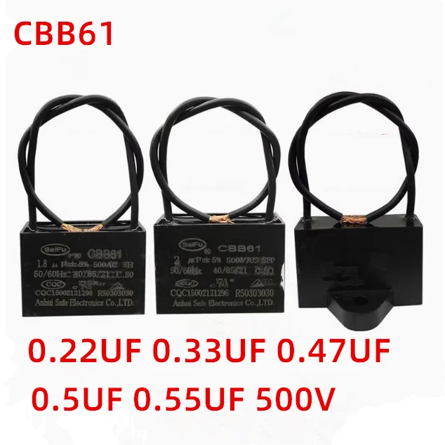 

2PCS CBB61 Floor-standing electric fan ceiling fan motor start capacitor 500V Fan-Light Speed ​​Controller Starting Capacitor