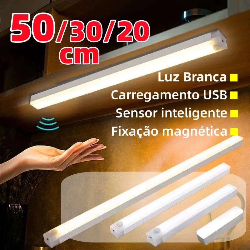 50/30/20cm Smart Sensor LED Light USB Rechargeable Portable Wireless Bedroom Wardrobe