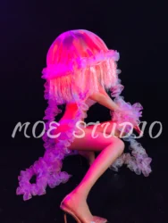 Luminous bikini suit LED colorful jellyfish Nightclub show Bar sexy gogo costume ocean series