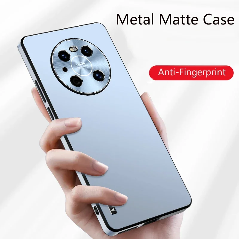 

For Huawei Mate 50 40 30 60 70 Pro Matte Metallic Paint Back Cover Cases Anti-Fingerprint Metal Lens Full Protection Phone Case