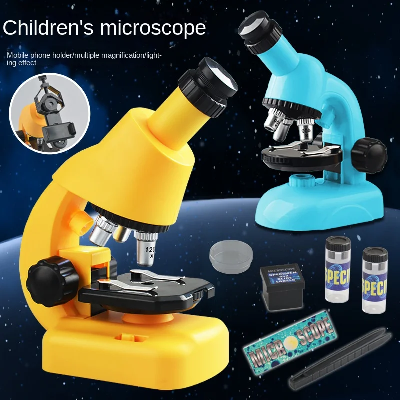 

Children Stem Microscope Set 1200 Times Magnifying Glass Biological Science Experiment Puzzle Scientific and Educational Toy