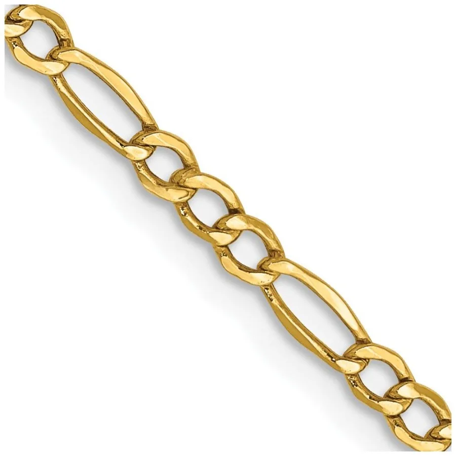 

10k 2.5mm SemiSolid Figaro Chain