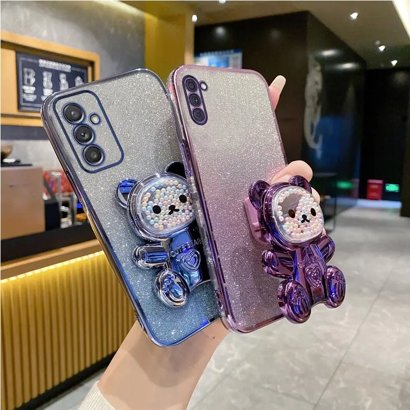 A 50 30 a 70 Cute Bear Holder Case On For Samsung Galaxy A50 A70 A30 A20 A11 A15 Stand Cover A50s A30s A20s a21s A7 2018 A750