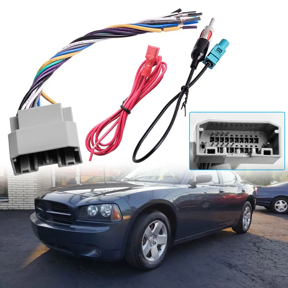 Antenna Adapter Car Stereo Radio Wiring Harness Car Connector Wire Car Electronics Accessories for Dodge Charger 2008 2009 2010