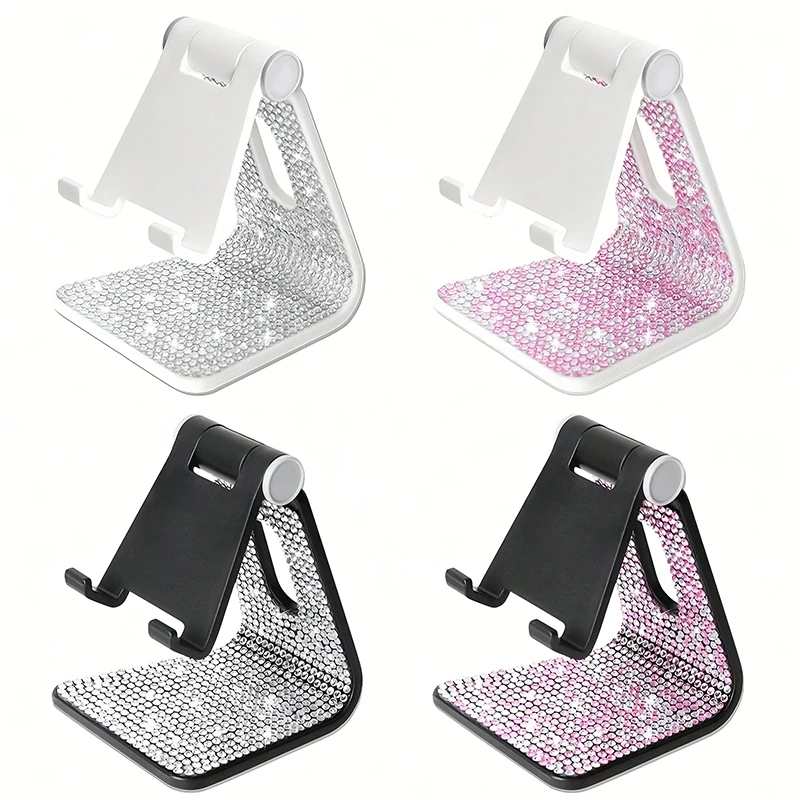 Sparkling Diamond Desk Phone Holder Stand For IPhone Xiaomi Adjustable Desktop Tablet Holder Universal Table Cell Phone Stand