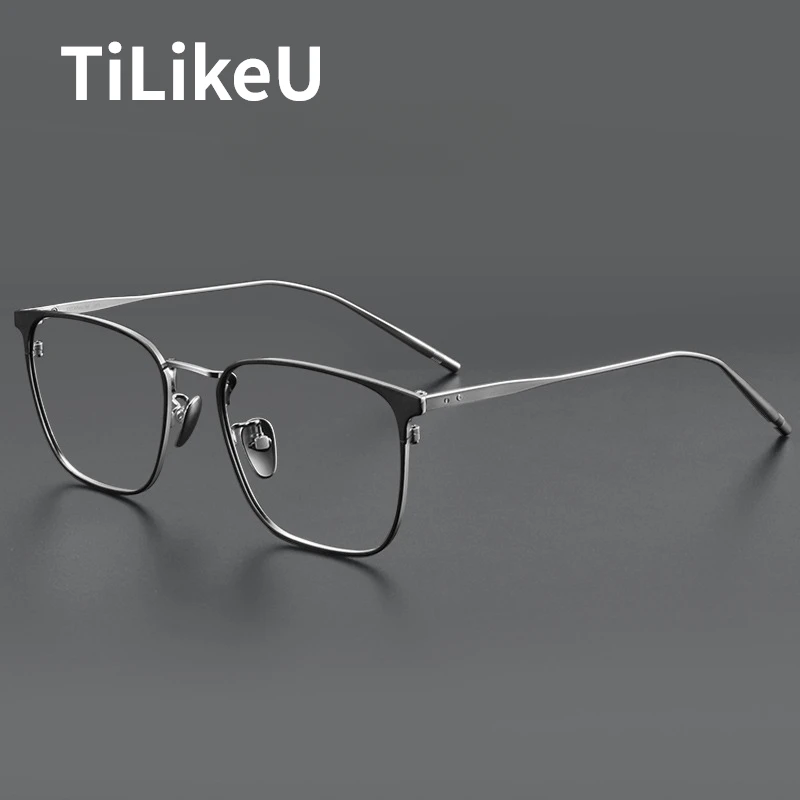 

Luxury Titanium Alloy IP Glasses Frame Ultra Light Men Square Titanium Eyeglasses Retro Daily Business Glasses Frame Spectacle