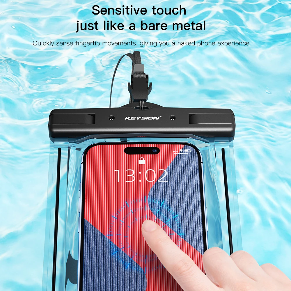 KEYSION IPX8 borsa impermeabile luminosa per iPhone Samsung custodia da nuoto per cellulare custodia subacquea per Xiaomi Redmi OPPO Huawei