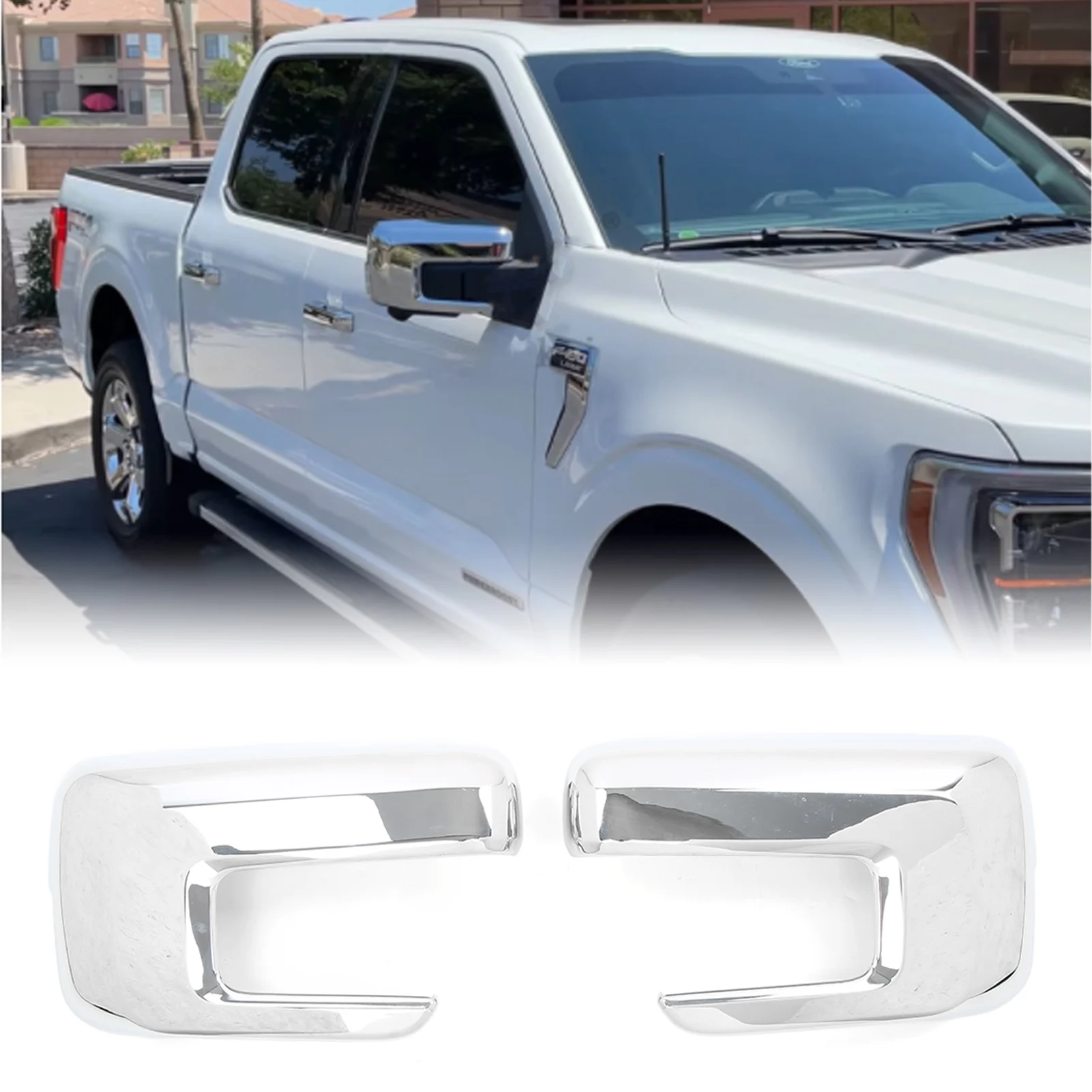 For Ford Raptor F‑150 2021‑2022 1 Pair Left+Right Rearview Mirror Cover Housing Cap ABS Anticollision Replacement