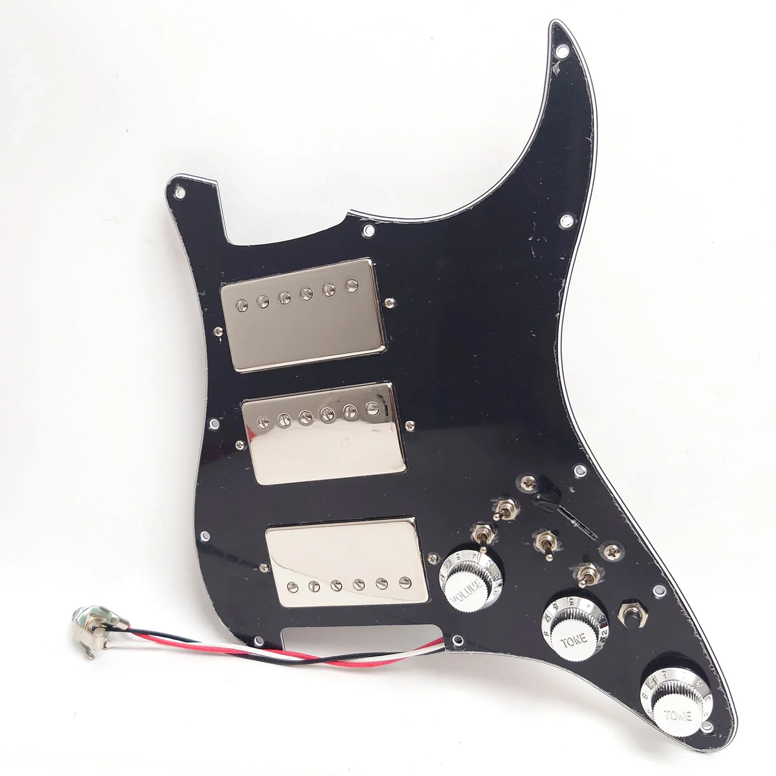 HHH Guitar Prewired Loaded Pickguard with Coil Splitting Ainico 5 Humbucker Pickups Set for ST Guitar Electric Guitars