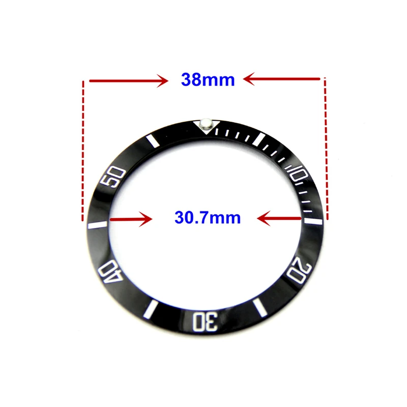 Sapphire Luminous Pip Plated White Gold 38mm Black Green Ceramic Bezel Insert For 40mm Sub Watch Ar Vr Clean Factory Dive Watch