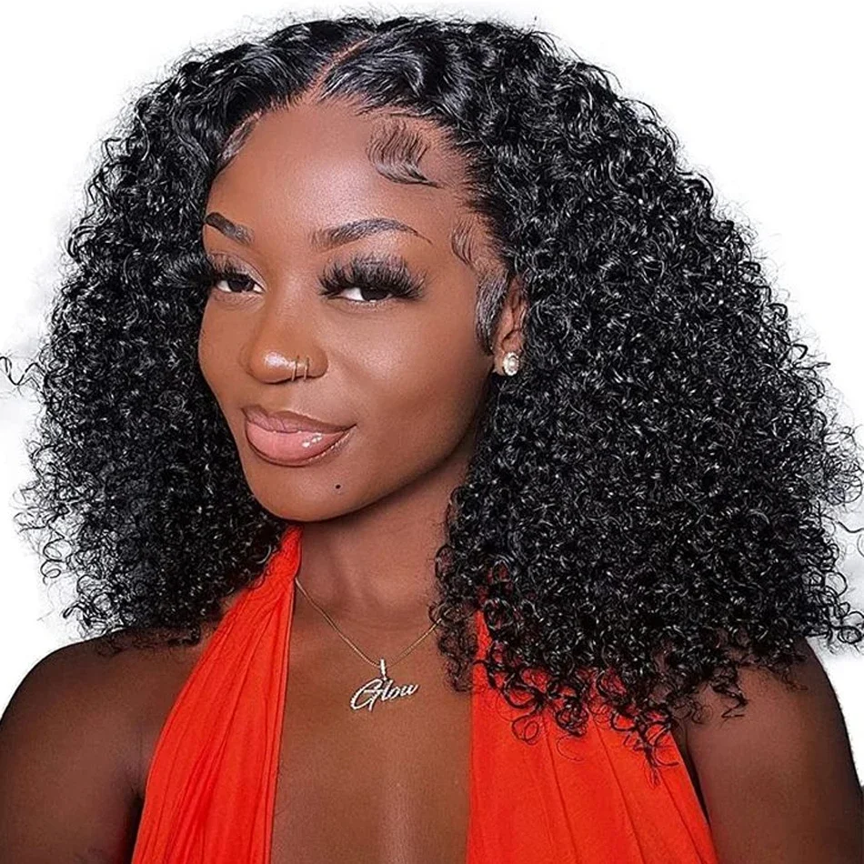 

13X4 Mongolian Kinky Curly Lace Front Wigs For Women Pre plucked With Baby Hair Curly 12A Human Hair Wigs Deep Curly Frontal Wig