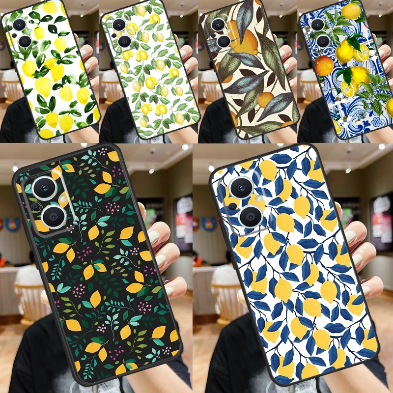 Summer Fruit Lemon Case For OPPO Reno 11 10 Pro 11F 8T 4Z 5Z 5 6 8 7 Lite OPPO Find X5 X6 Pro X2 X3 Lite Cover