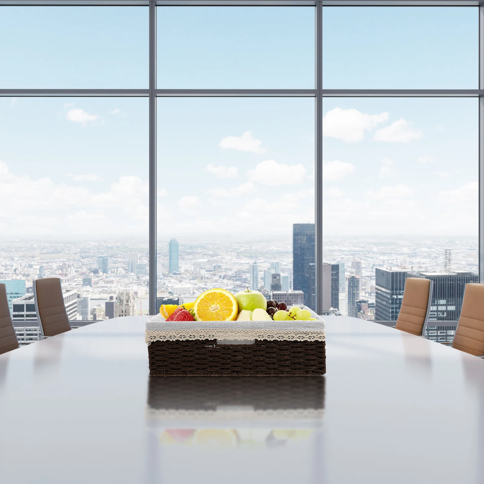 

Storage Basket Baskets Home Bins Rectangle Woven Organization Handmade Small Desktop Mini Gift