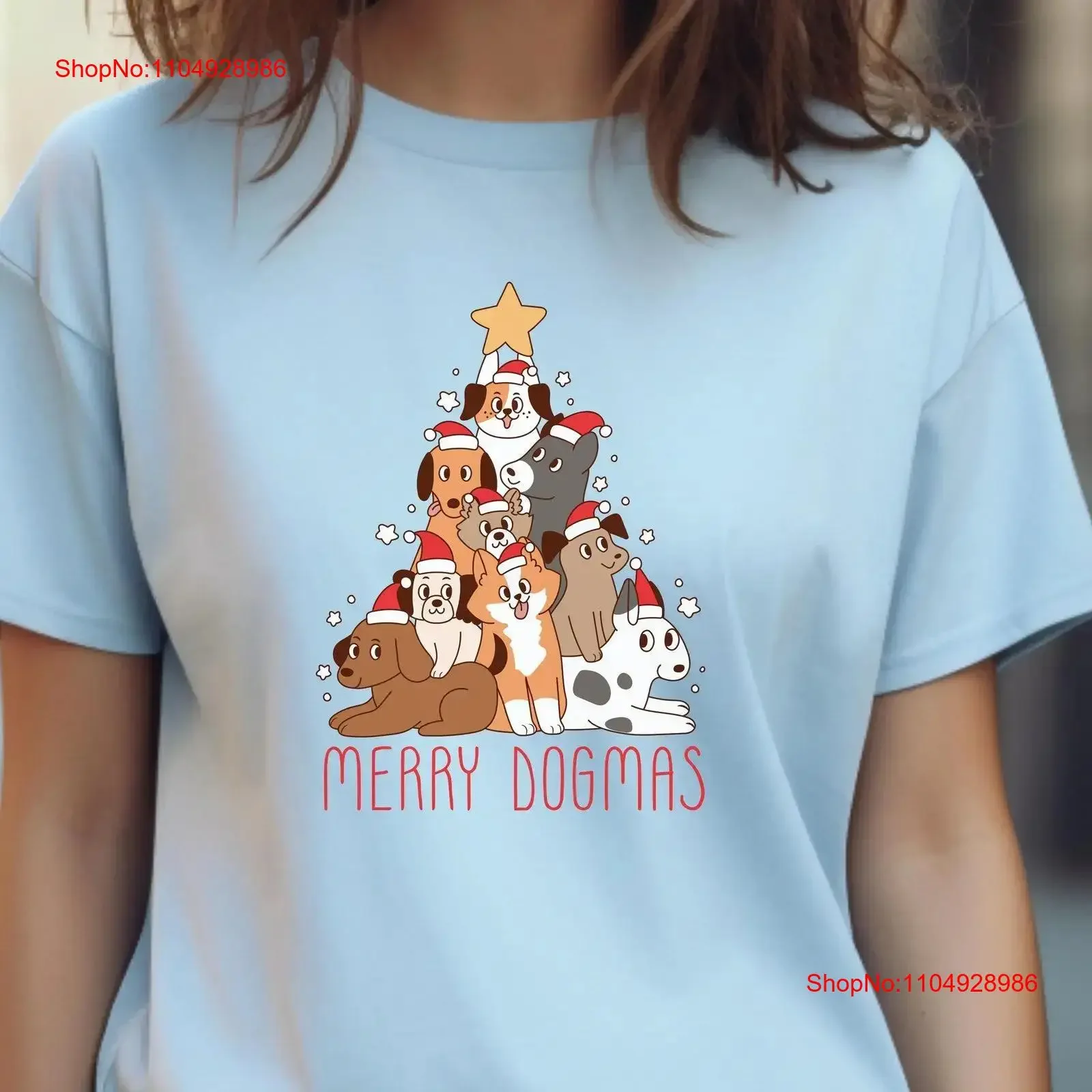 عيد الميلاد شجرة الكلب تي شيرت عيد ميلاد سعيد الكلب الكرتون عيد الميلاد عاشق سانتا قبعة جرو عطلة الحيوان الجرو الأعلى لطيف الحيوانات الأليفة خمر غسلها #1
