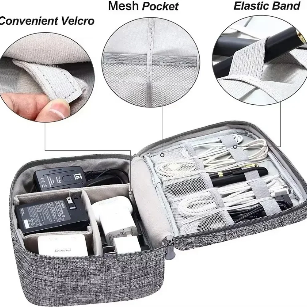 Portable USB Data Cable Storage Bag Waterproof Data Line Charger Bag Usb Storage Case Digital Electronic Cable Travel Organizer