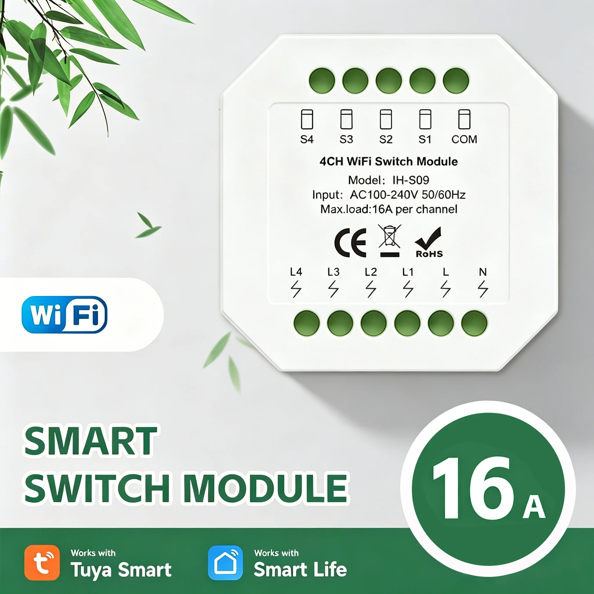 DIY Tuya WiFi Smart Light Switch Module 16A 4 Channel 1/2/3/4 Gang Relay Module Voice Control Alexa Google Home Smart Home