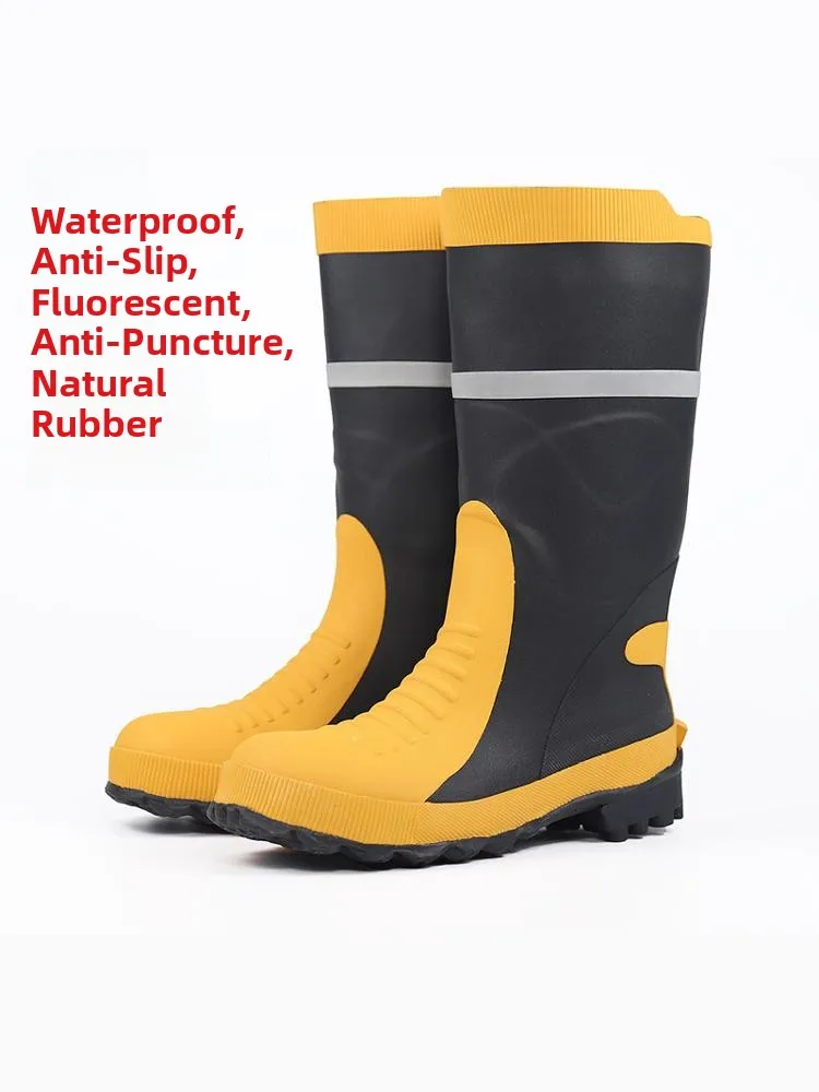 

High-Tube Safety Work Boots Waterproof Puncture-Resistant Rain Shoes Anti-impact Coal Mine Water Shoes Industrial Rubber Boots