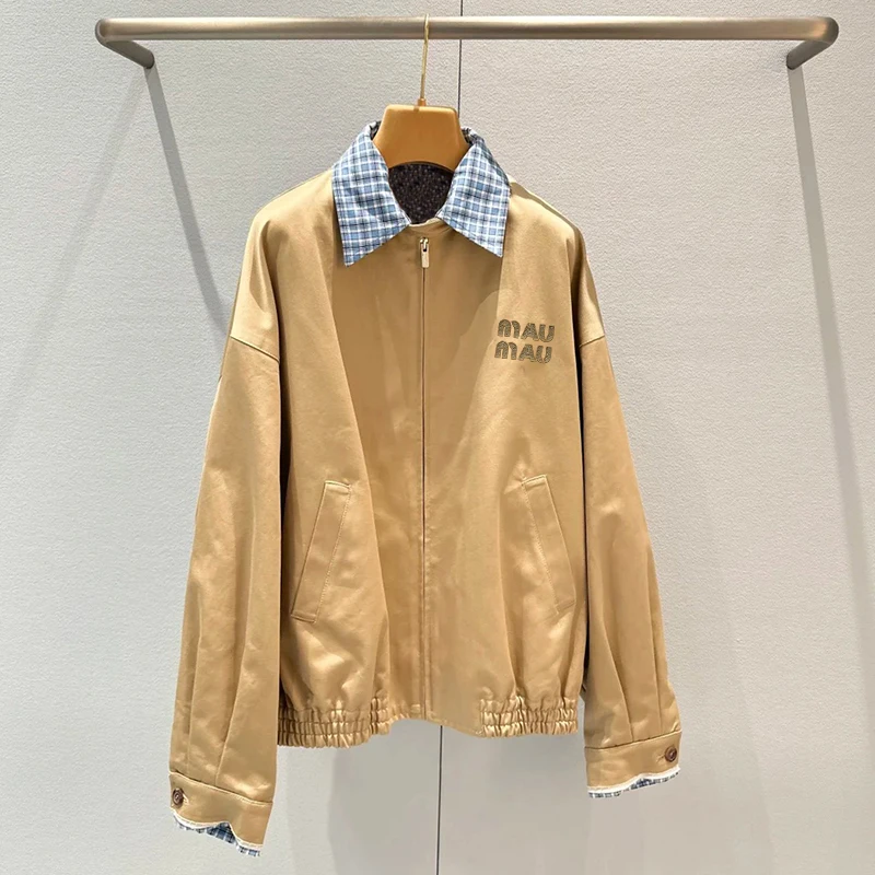 

High-End ort Outerwear for Girls Long Sve Collar Splice Slimming Casual Sle Chinese Brand Women's Faion Coat