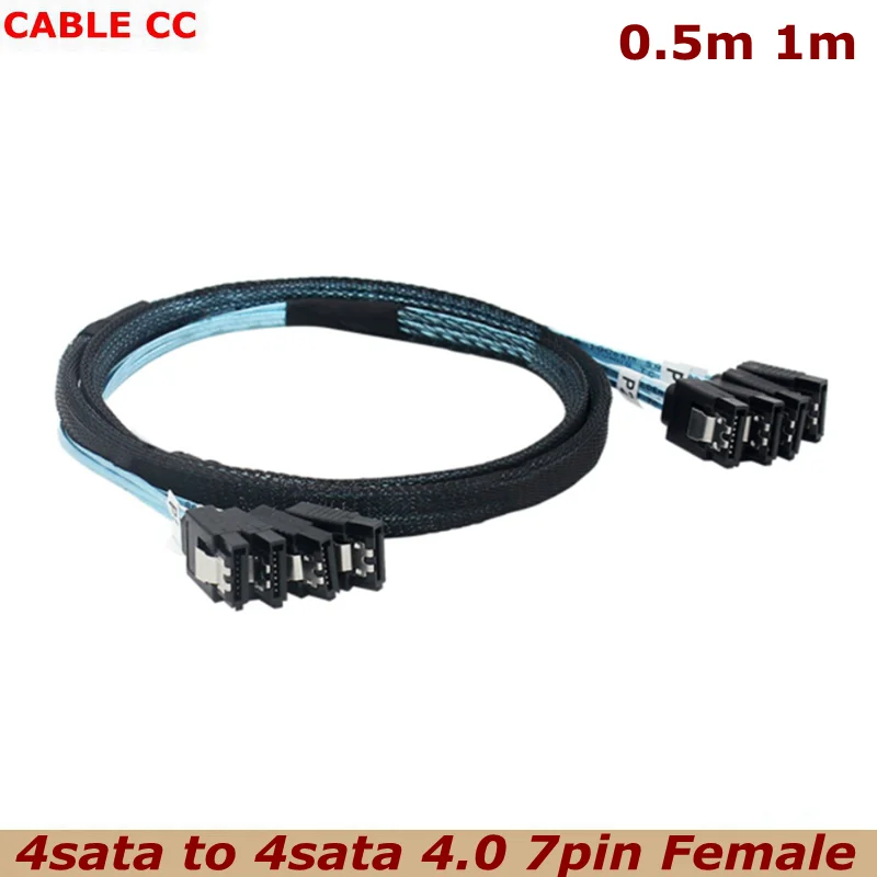4 Pairs of SATA7 Pin Transmission Cables, SSD Solid-State Drive Connection Cables, SATA Server Storage Hard Drive Data Cables