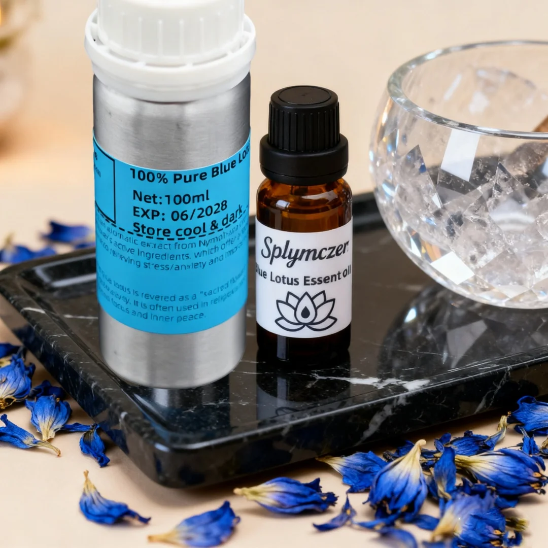 زيت اللوتس الأزرق النقي العضوي الفاخر للنوم العميق وتخفيف التوتر |   العناية بالبشرة الطبيعية للتأمل/العطور/صنع البخور