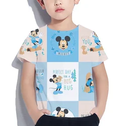 2024 Summer Disney Mickey Mouse 3d Print T Shirts Casual Girls Boys T-shirt Short Sleeve Tops Kids Funny O-neck  Clothes