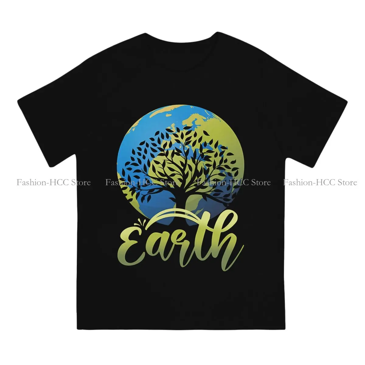 Environmental Protection and Technology Original TShirts Tree Globe Earth Day Print Homme T Shirt Funny Size S-6XL