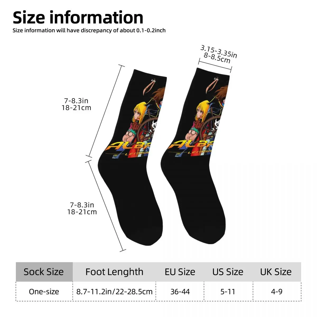 3D printing cosy Unisex Socks,Warm Space Pirate Albator On Ship Holds The Helm With Teammates Interesting Four Seasons Socks