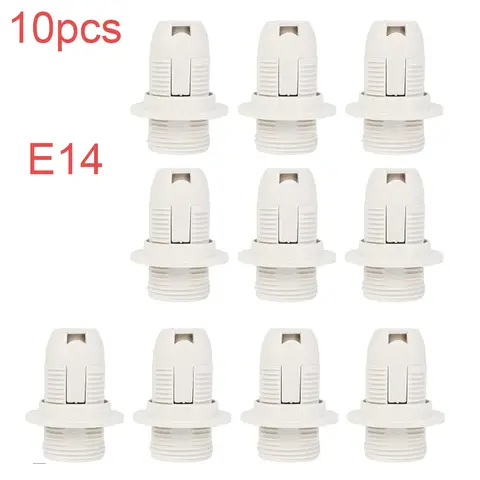 10PCS E14 Lamp Holder Edison Screw Lamp Holder Light Bulb Adapter With Lampshade Ring Light Bulb Socket Converter Power Holders