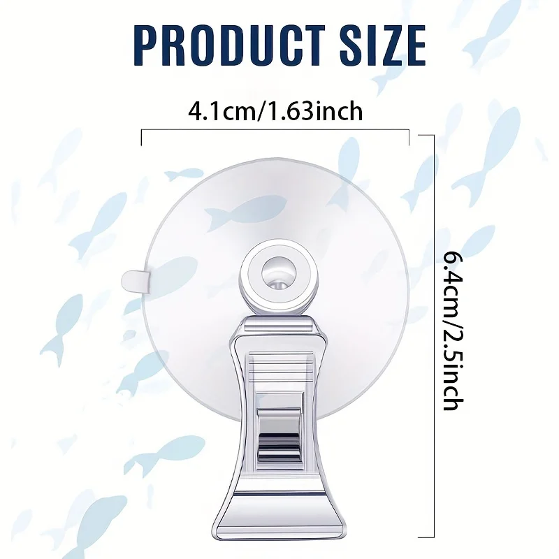 12Pcs Aquarium Seaweed Clip Transparent Suction Cup Feeding Holder Fish Tank Plant Algae Vegetable Clamp Pet Fish Accessories