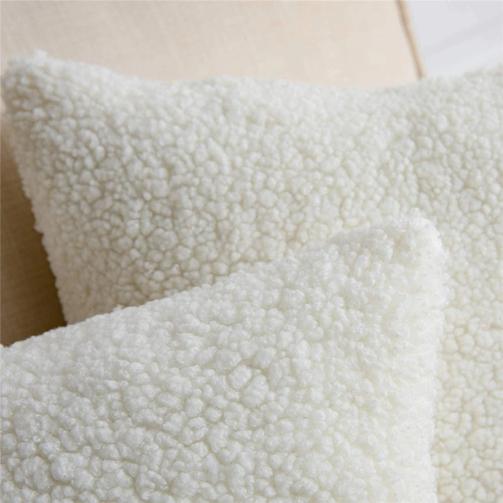 30x50 Soft Teddy Velvet Pillow Cover For Sofa White Pillowcase Skin-Friendly Cushion Cover Home Decoration Funda Cojin